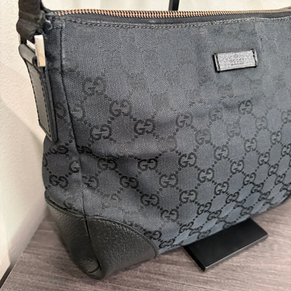 #3231 GUCCI Black Canvas Shoulder Bag