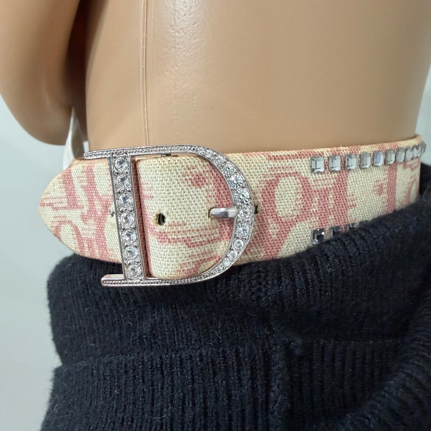 8845 CHRISTIAN DIOR Pink Diorissimo Embellished Choker MSRP $580