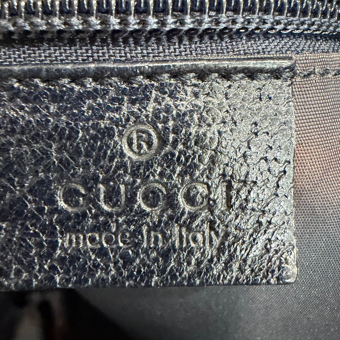 #3204 GUCCI Navy Canvas Large Tote
