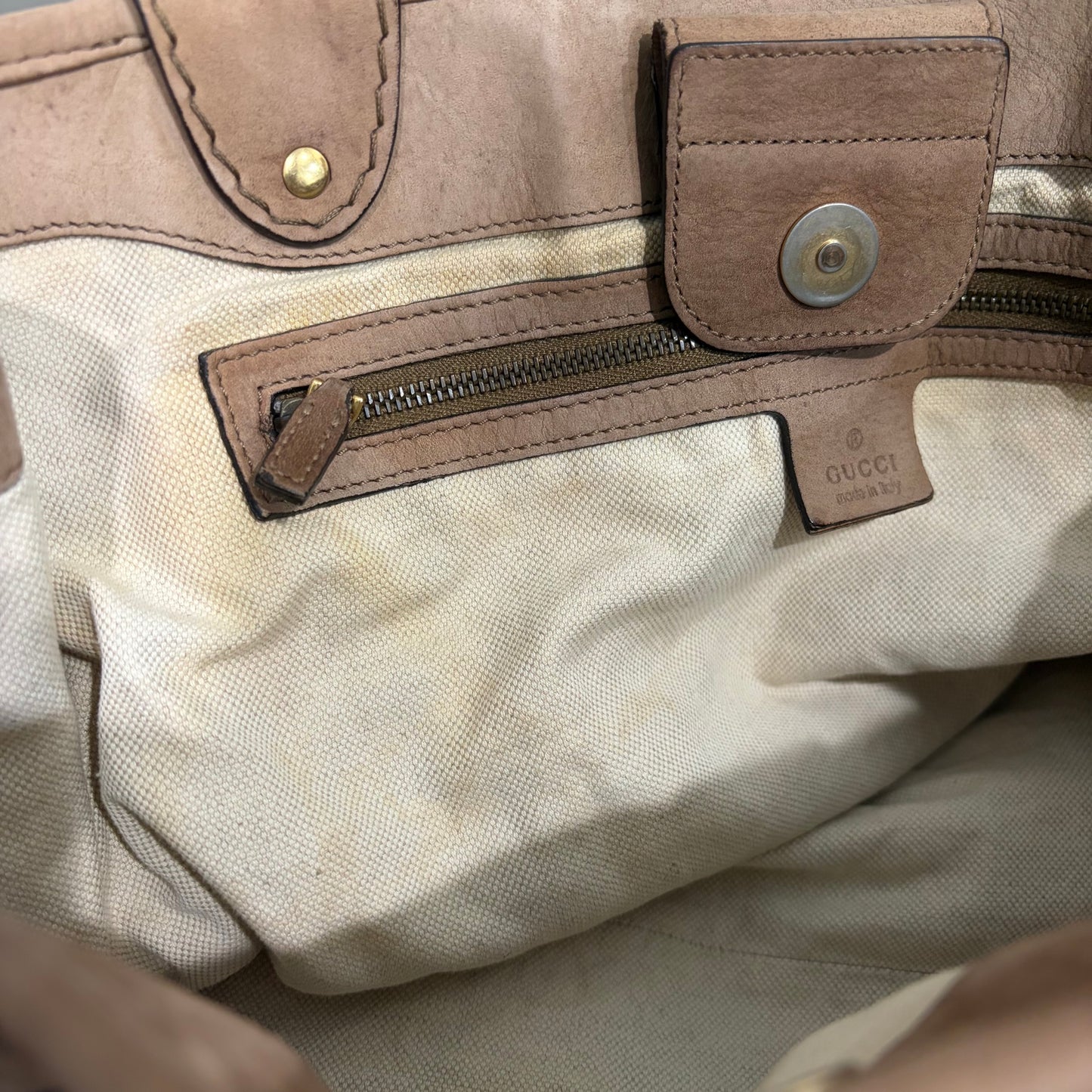 #8230 GUCCI GG Canvas Top Handle Large Bag