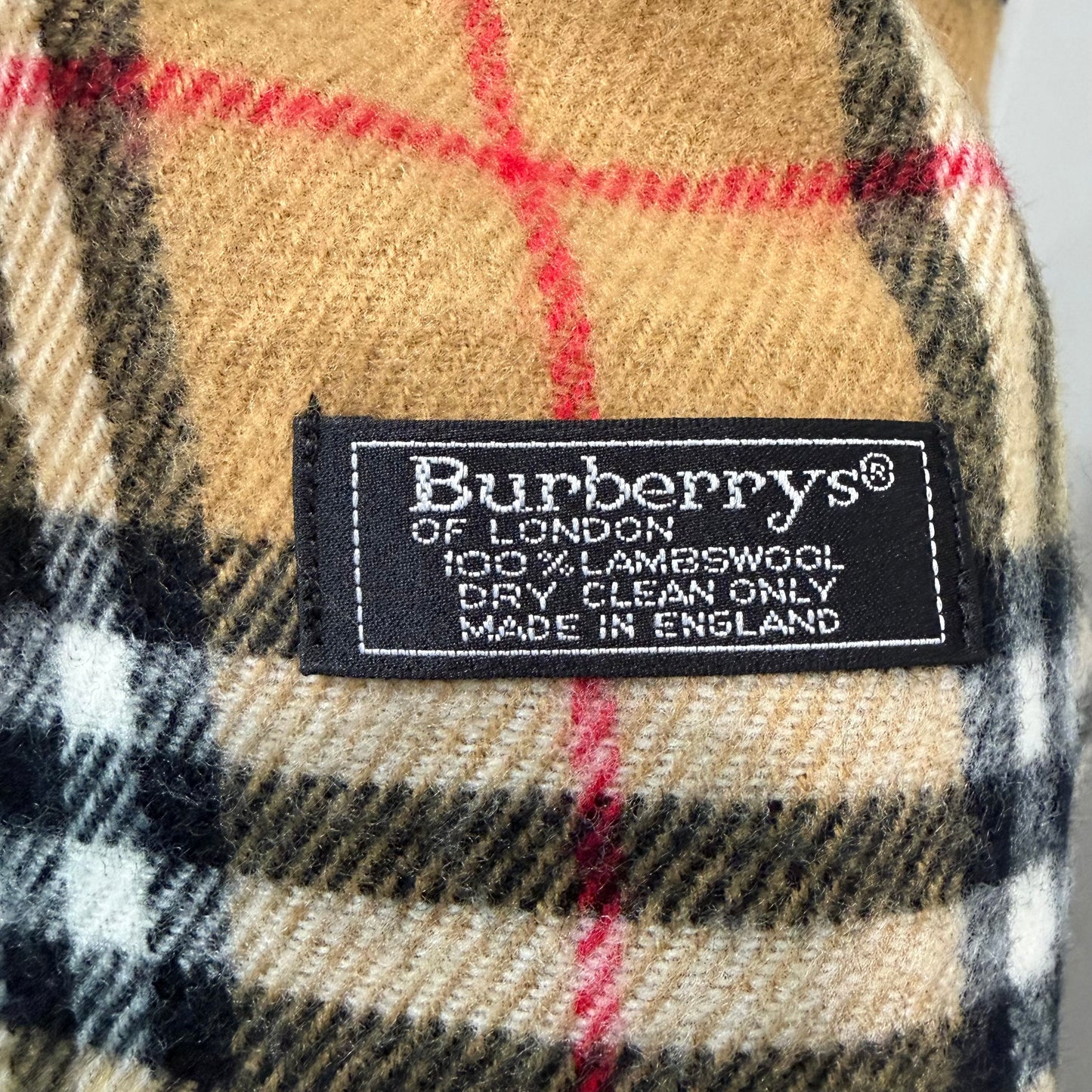 #8220 Vintage BURBERRYS Archive Beige 100% Lambswool Scarf Stole