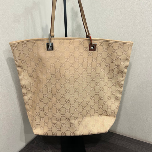 1064 GUCCI Canvas Bucket Tote