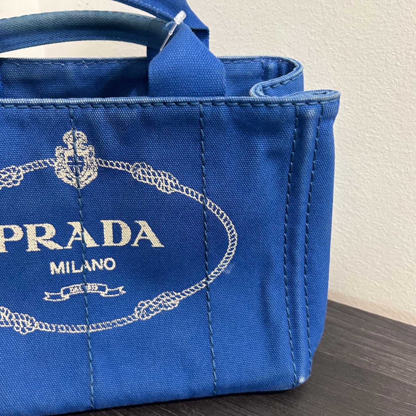 CLEARANCE #203 PRADA Canapa Small Tote - Blue