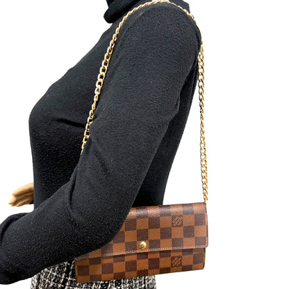 8855 LOUIS VUITTON Damier Ebene Sarah Wallet