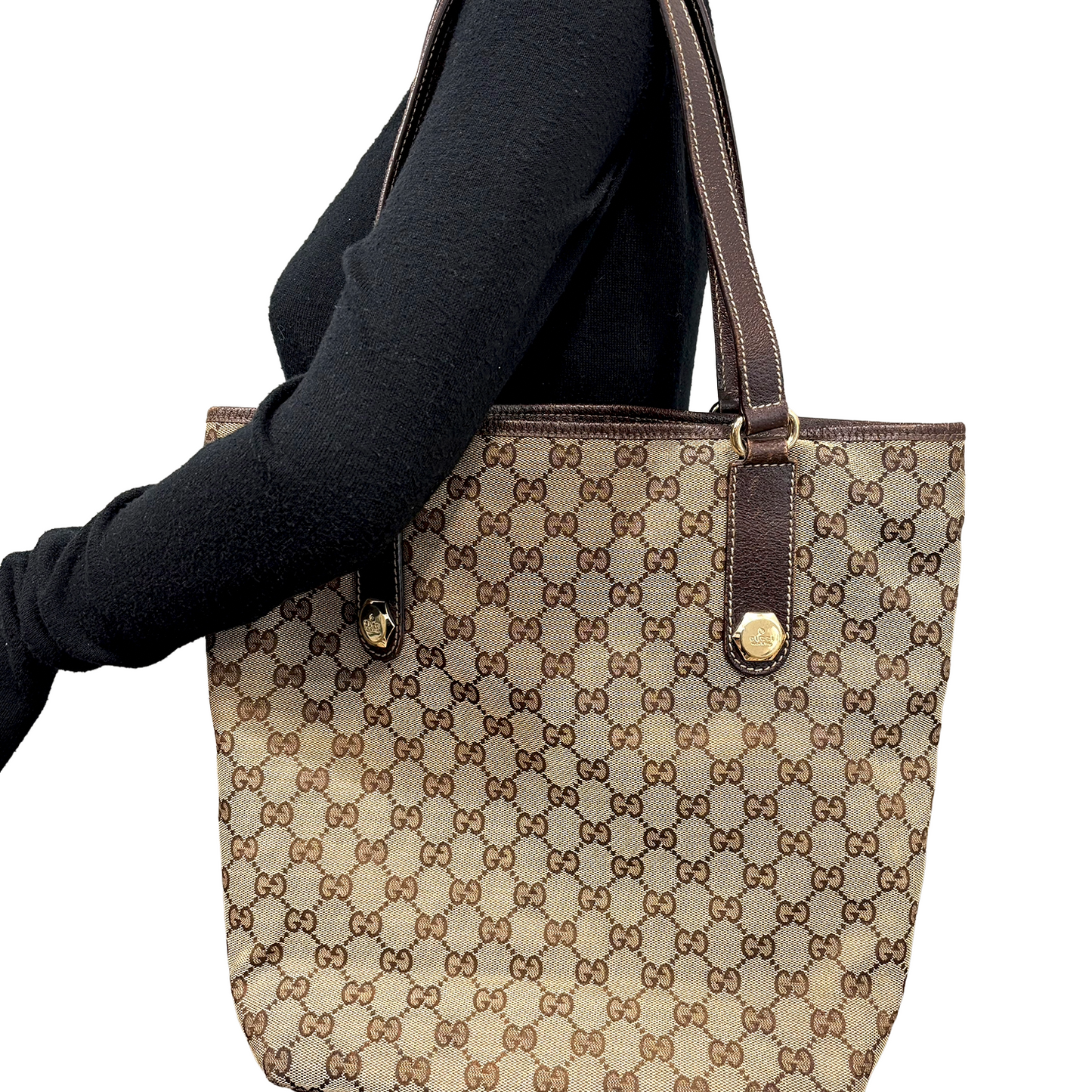 8875 GUCCI GG Canvas Charmy Tote