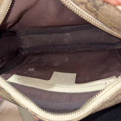 #8203 GUCCI Brown Canvas Crossbody