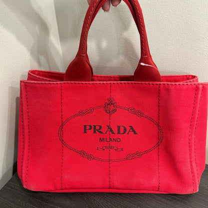 CLEARANCE #836 PRADA Canapa Large Tote (Red)