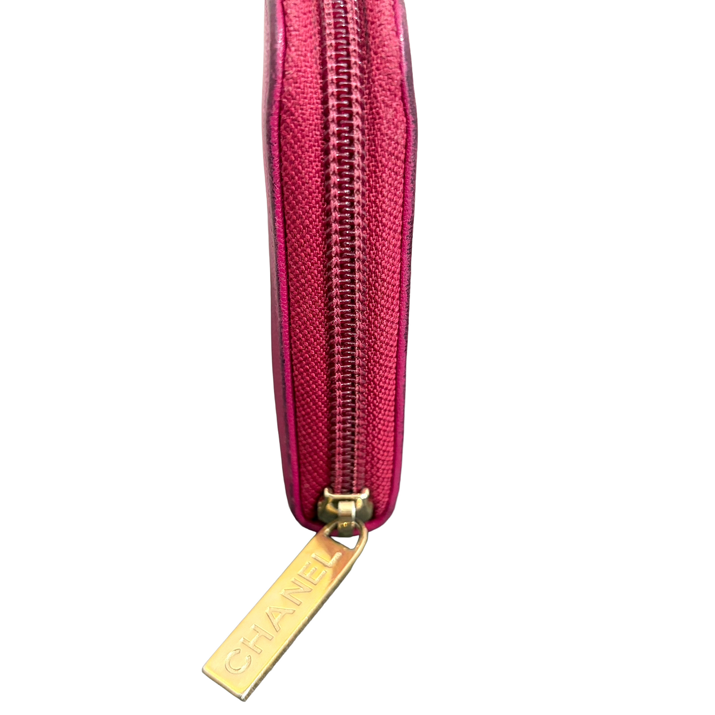 #1714 CHANEL Timeless CC Pink Lambskin Zip Wallet