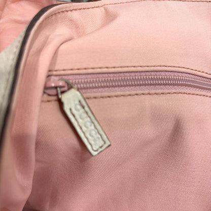 #1128 GUCCI GG Pink Canvas Abbey Pocket Shoulder Tote