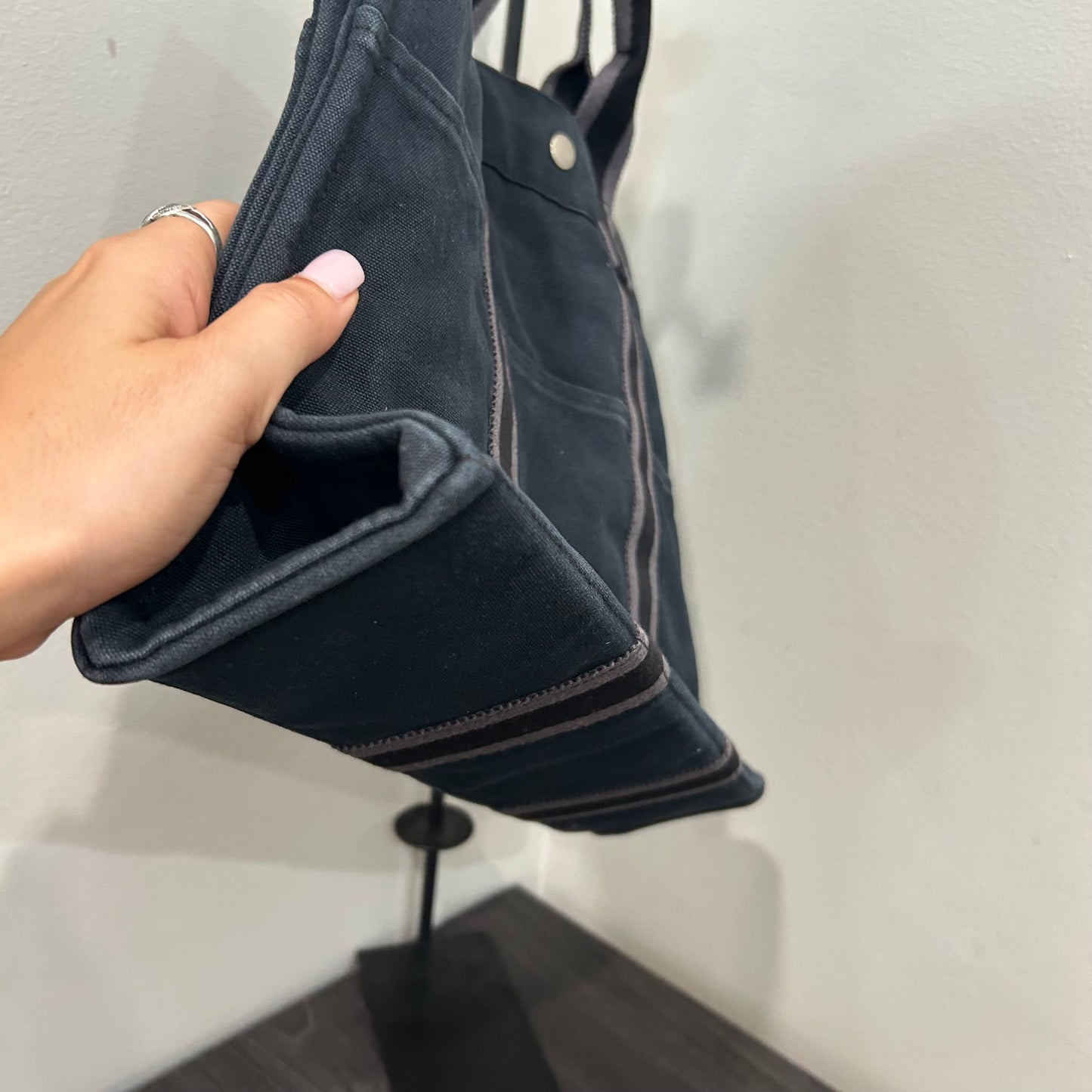 1067 HERMÈS Toile Fourre-Tout MM Tote Blue