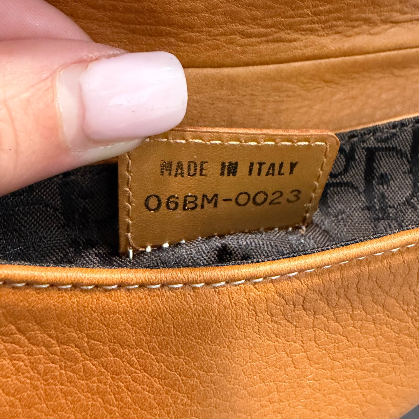 #1120 CHRISTIAN DIOR Mini Leather Saddle Pouch Belt Bag