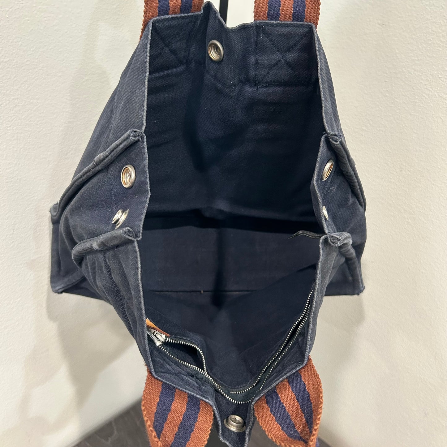 1069 HERMÈS Toile Fourre-Tout PM Tote Blue