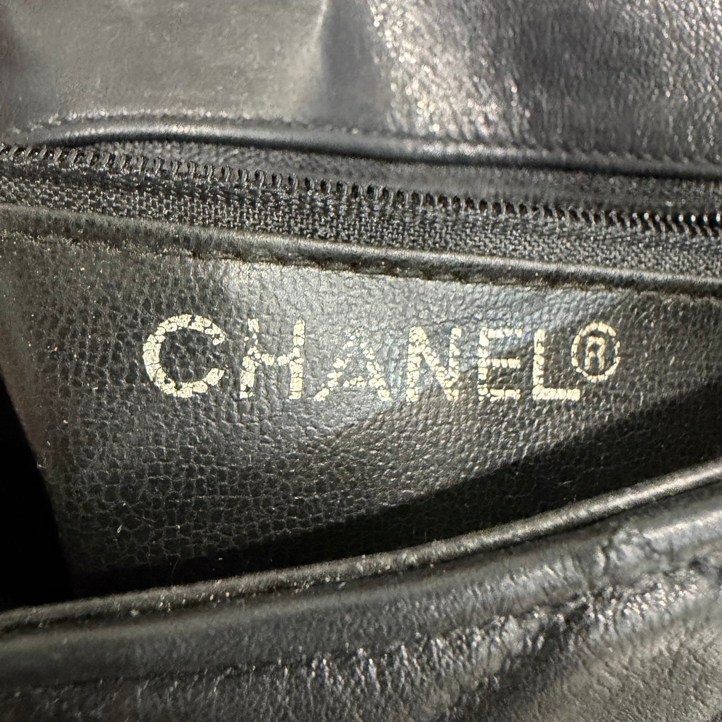 #1102 CHANEL Vintage Black Lambskin Belt Bag