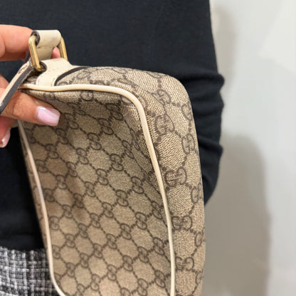 #8203 GUCCI Brown Canvas Crossbody