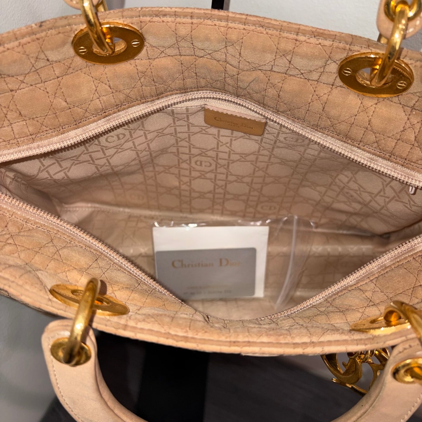 #1128 Vintage Lady Dior Brown Cannage Quilt Nylon