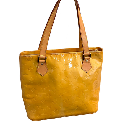 8856 LOUIS VUITTON Yellow Ombre Vernis Houston Tote