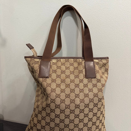 #3222 GUCCI Brown Canvas Large Tote