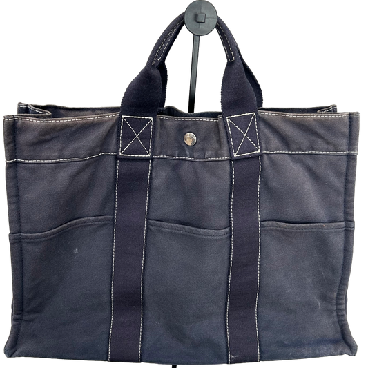 1015 HERMÈS Toile Fourre-Tout MM Tote Slate