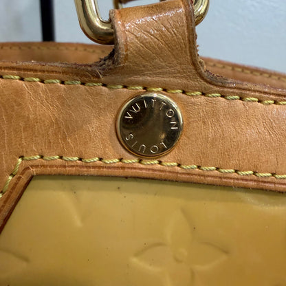 #9115 LOUIS VUITTON Yellow Vernis Brea MM with Original Vachetta Strap
