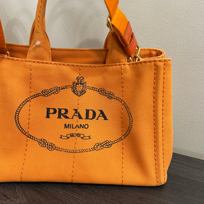 CLEARANCE #837 PRADA Canapa Tote (Orange)
