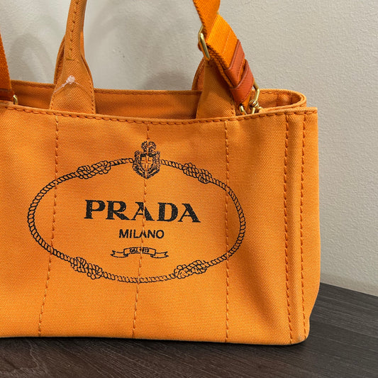 CLEARANCE #837 PRADA Canapa Tote (Orange)