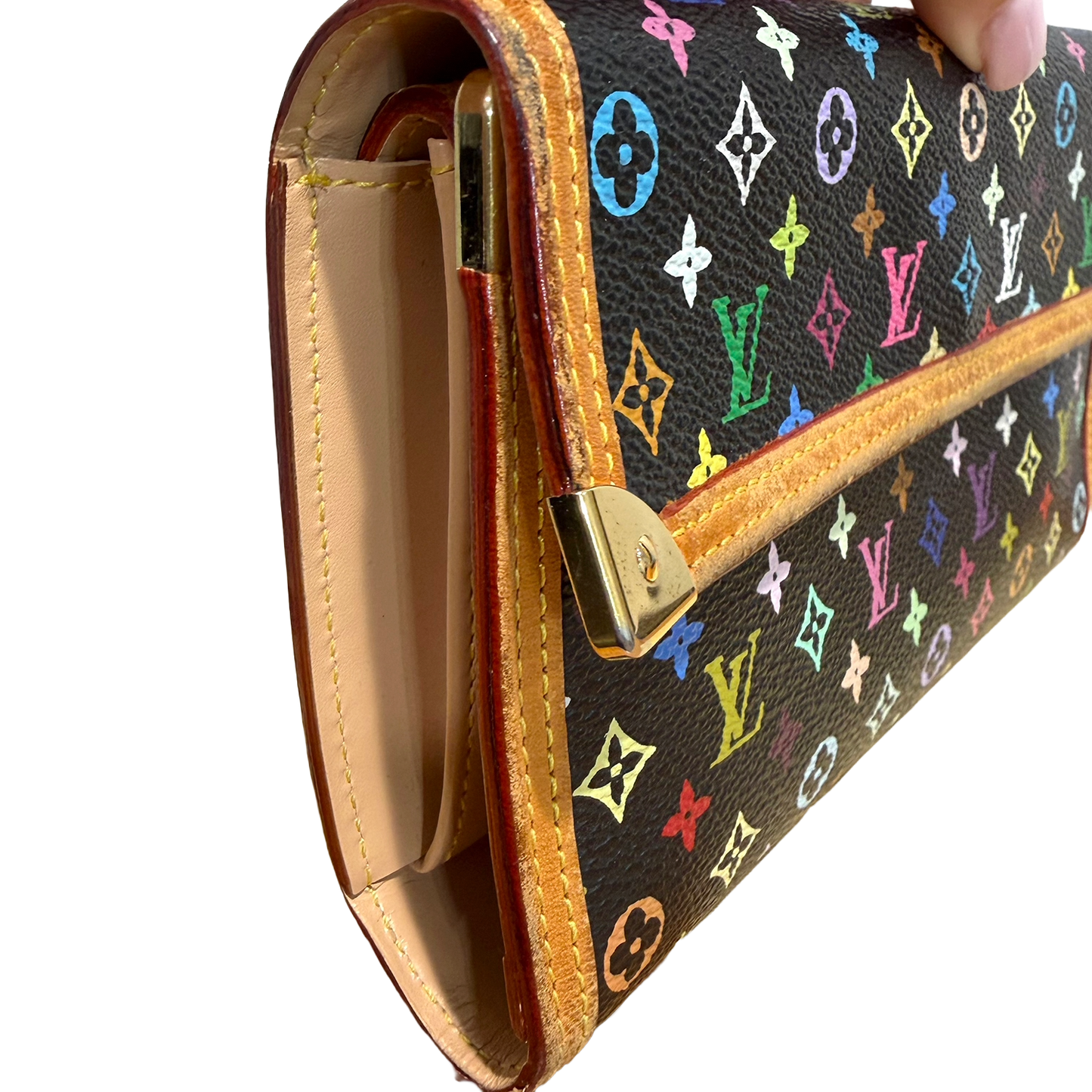 #3217 LOUIS VUITTON x Murakami Black Monogram Porte Tresor International Wallet