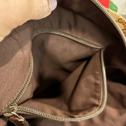 8881 GUCCI Brown Canvas Web Tote