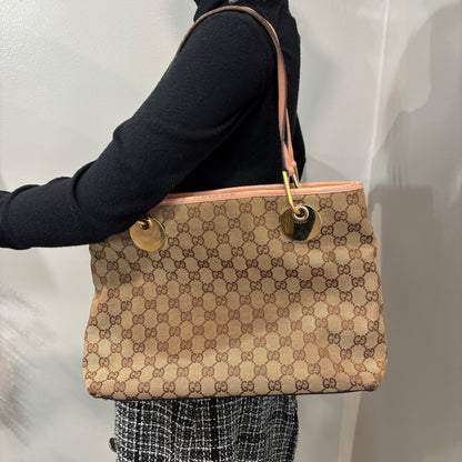 8880 GUCCI Brown Canvas Eclipse Tote