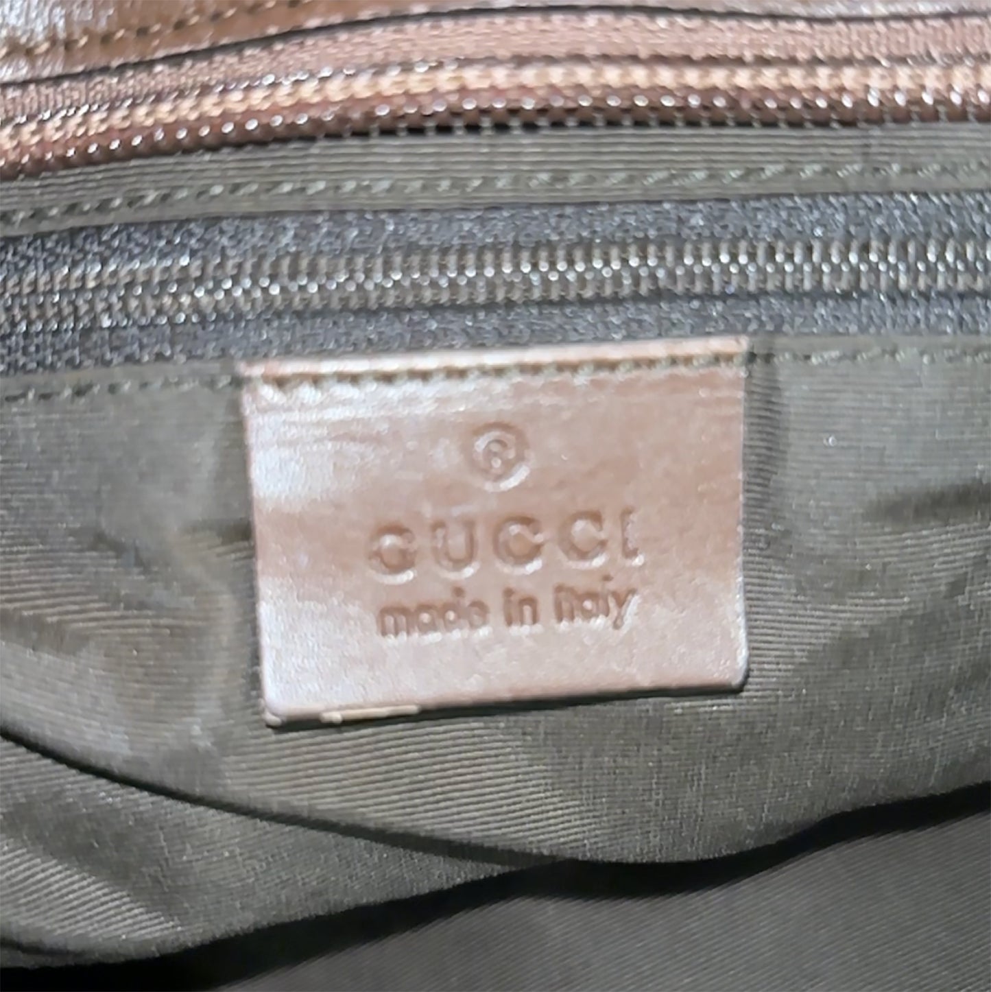 #1130 GUCCI GG Canvas Leather Top Handle Shoulder Bag