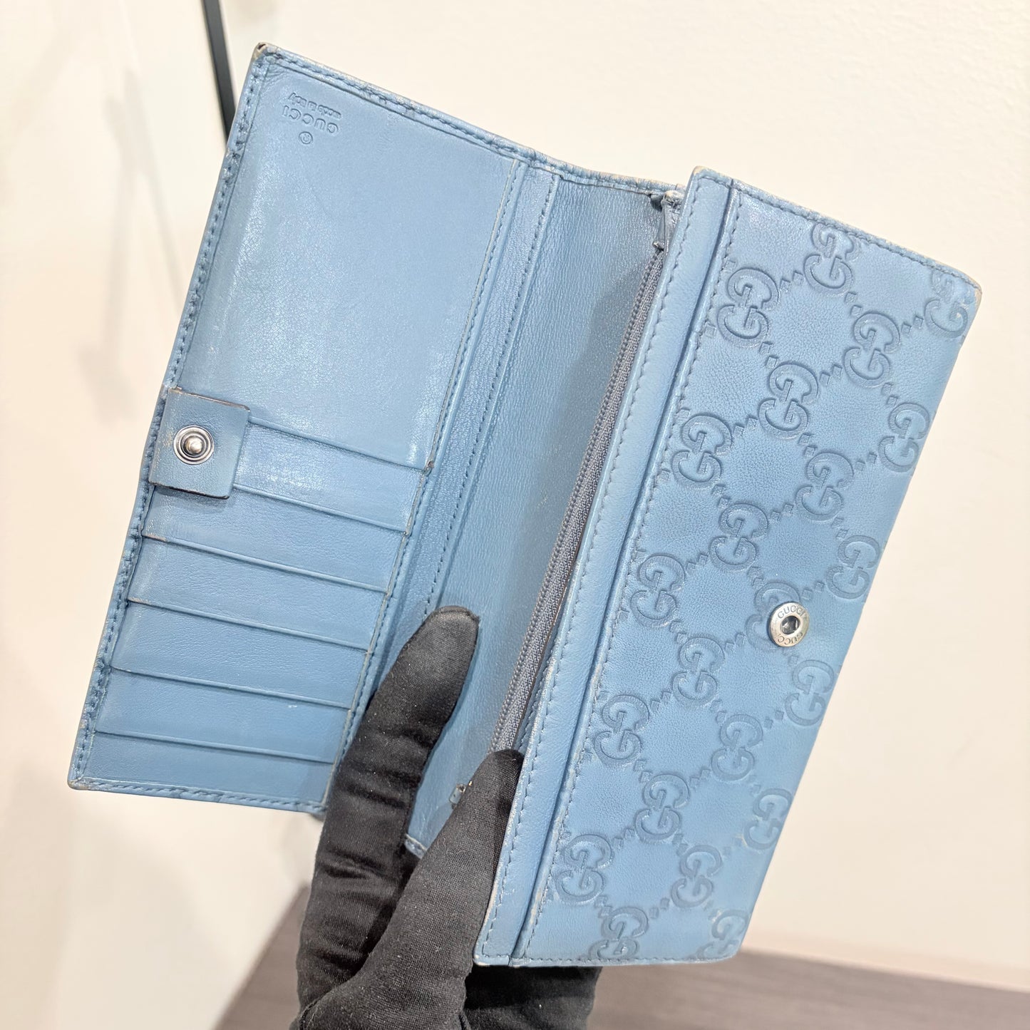 #8236 GUCCI Blue Guccissima Wallet
