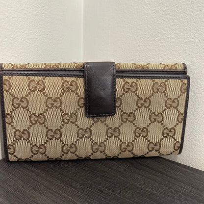 #178 GUCCI Canvas Long Wallet