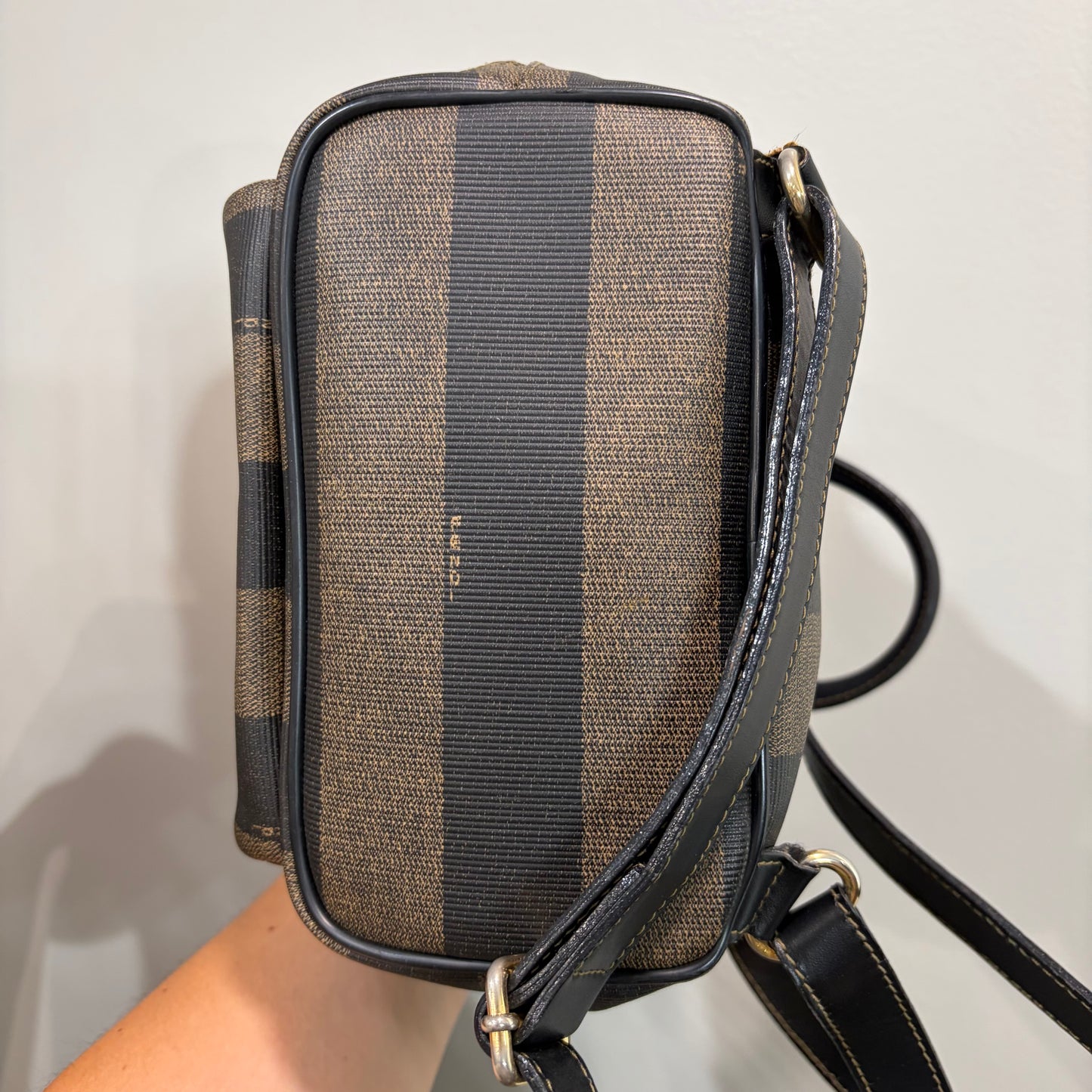 #1115 FENDI Pequin Coated Canvas Vintage Backpack