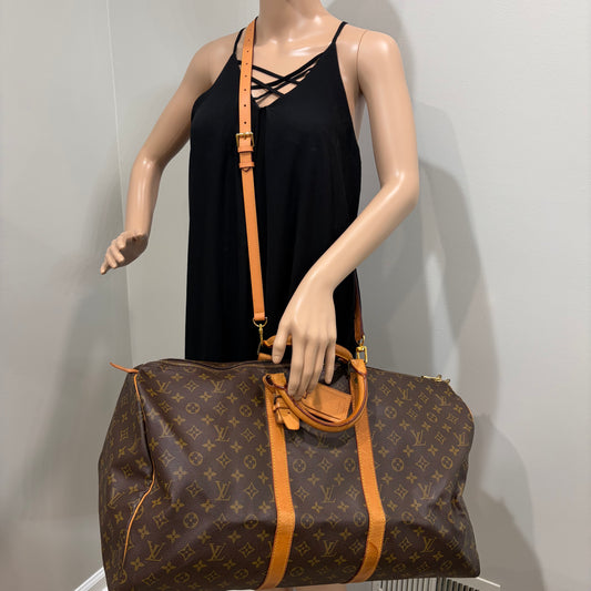 #1113 LOUIS VUITTON Monogram Keepall 55 Duffle