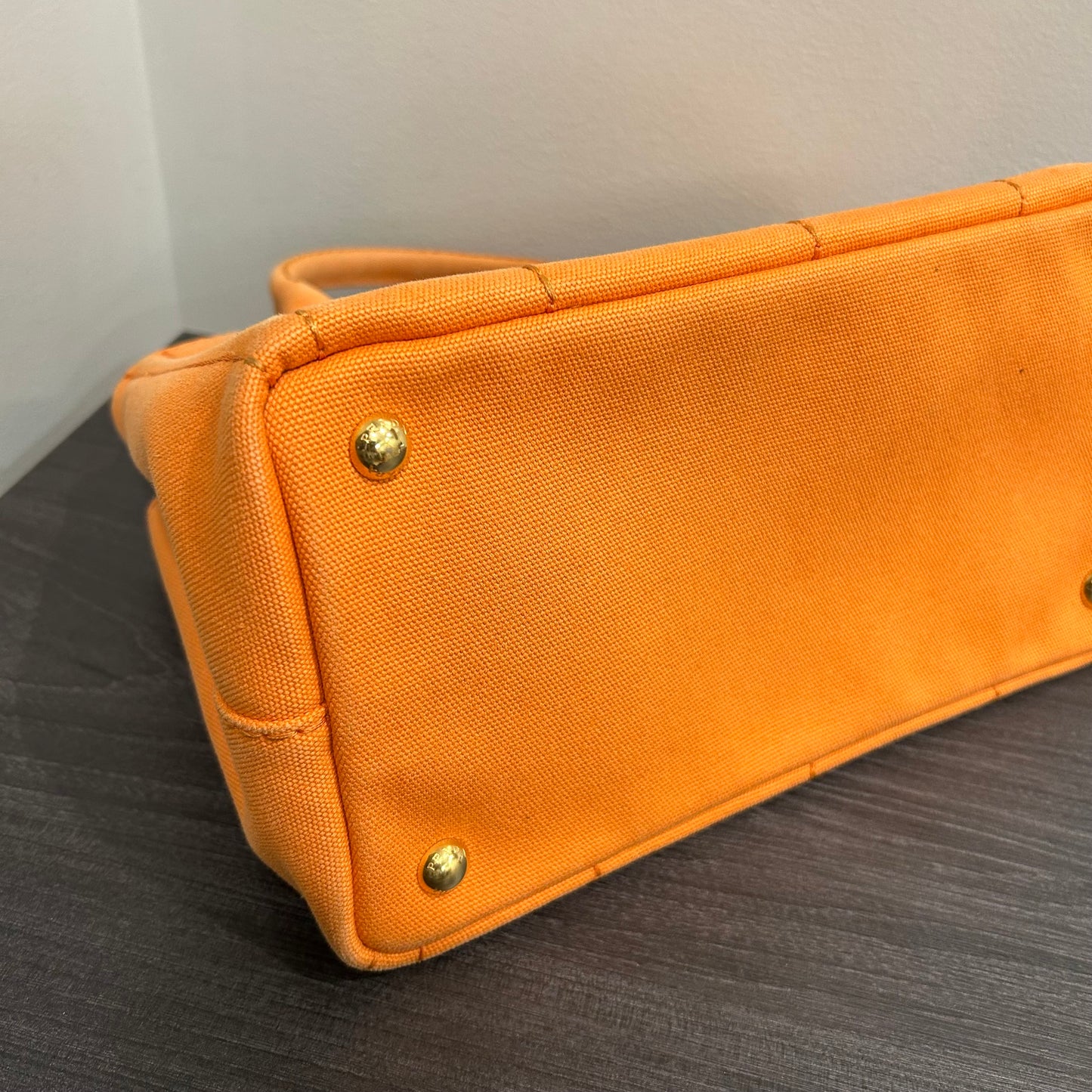 CLEARANCE #837 PRADA Canapa Tote (Orange)