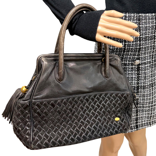 8803 BALLY Black Weave Bag
