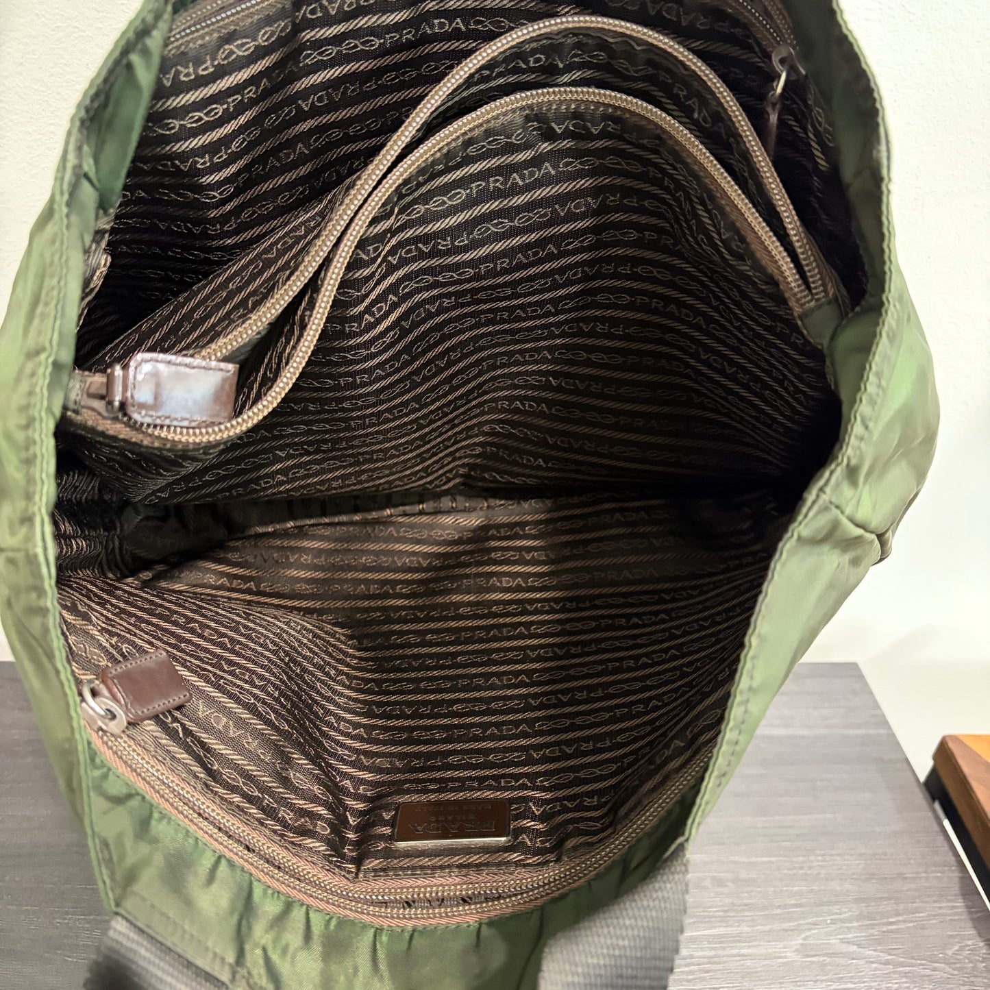 8858 PRADA Tessuto Green Tote