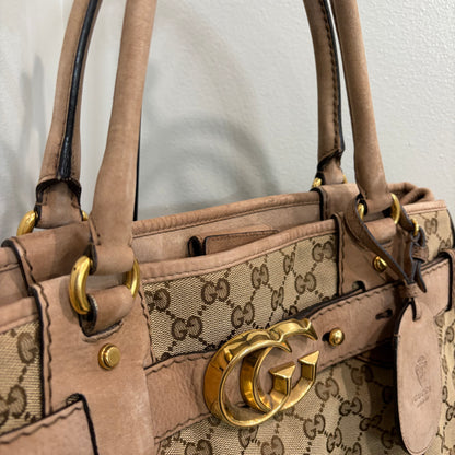 #8230 GUCCI GG Canvas Top Handle Large Bag