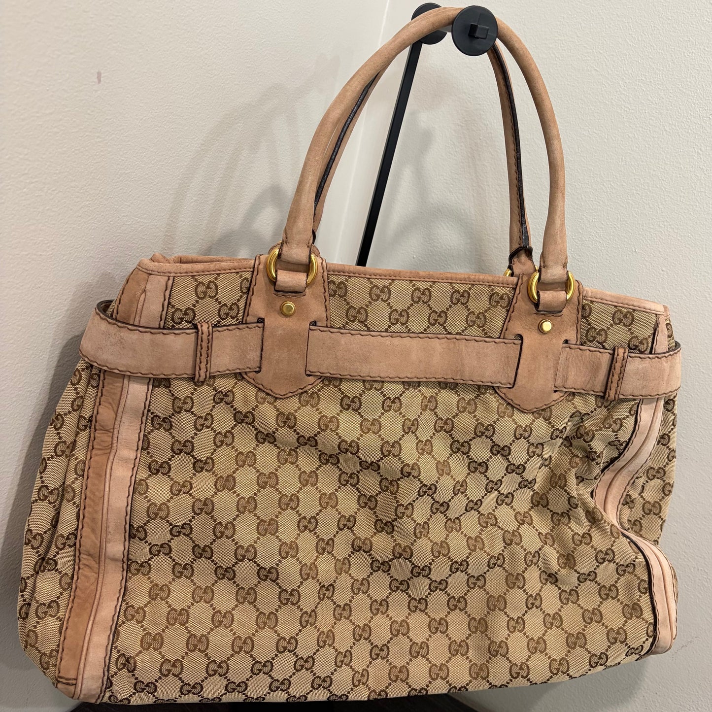 #8230 GUCCI GG Canvas Top Handle Large Bag