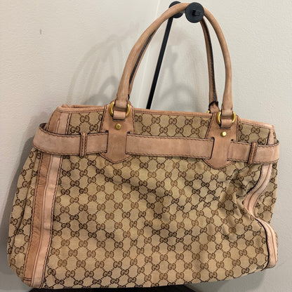 #8230 GUCCI GG Canvas Top Handle Large Bag