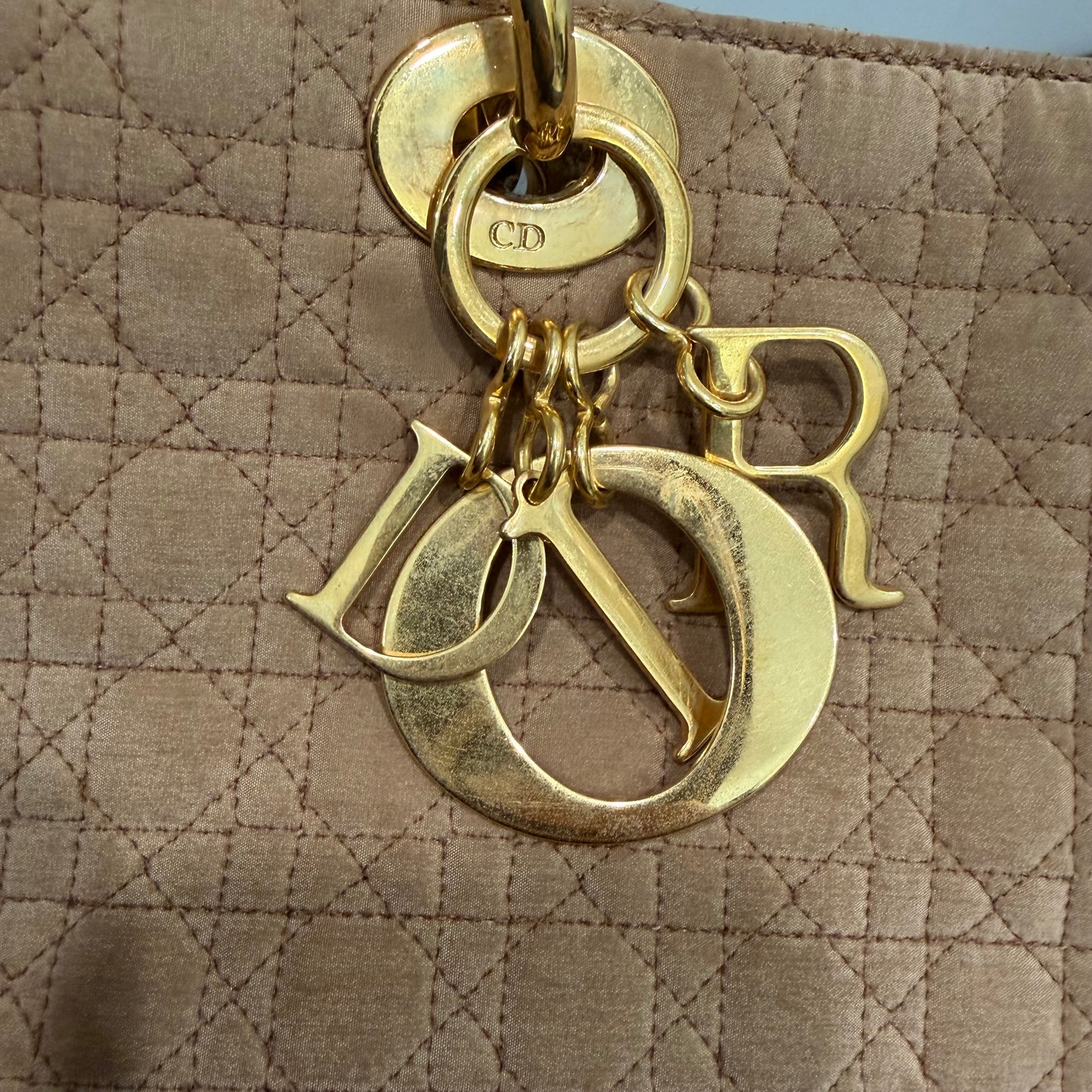 #1128 Vintage Lady Dior Brown Cannage Quilt Nylon