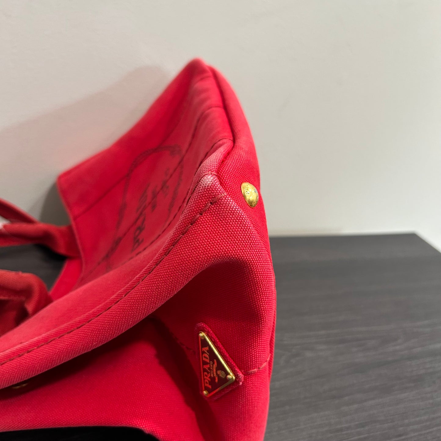 CLEARANCE #836 PRADA Canapa Large Tote (Red)