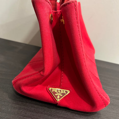 CLEARANCE #836 PRADA Canapa Large Tote (Red)