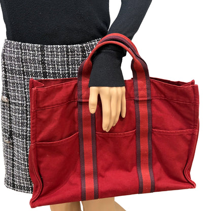 #8253 HERMÈS Toile Fourre-Tout MM Tote