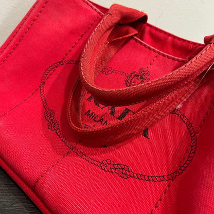 CLEARANCE #836 PRADA Canapa Large Tote (Red)