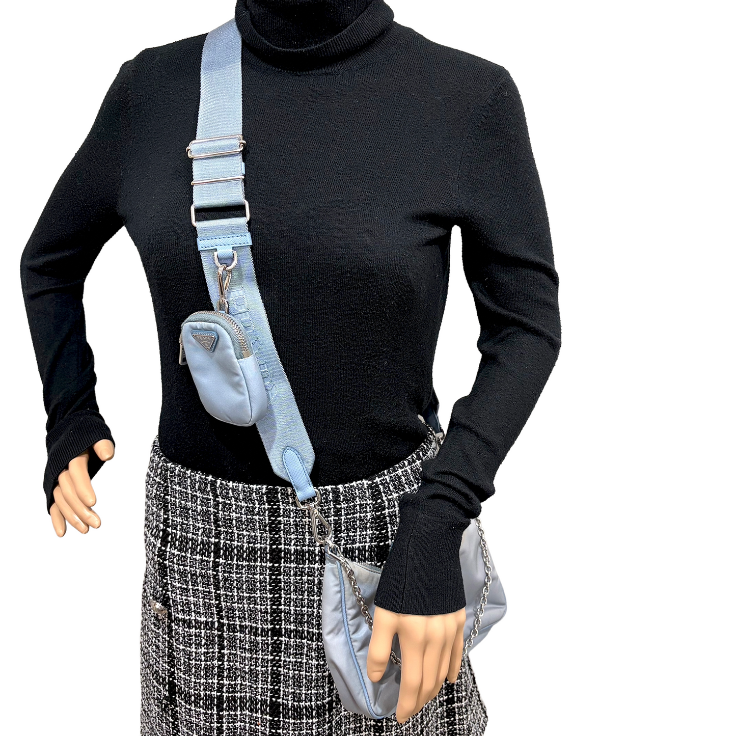 8862 PRADA Blue Nylon Reissue Crossbody MSRP $2,200