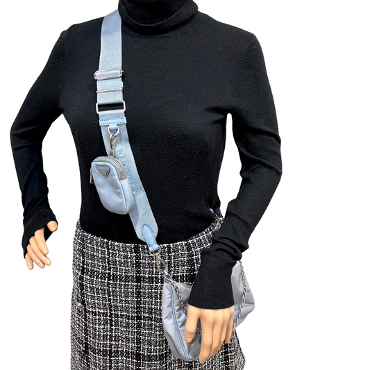 8862 PRADA Blue Nylon Reissue Crossbody MSRP $2,200