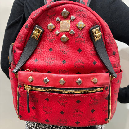 #9111 MCM Red Hermosa Backpack MSRP $1280