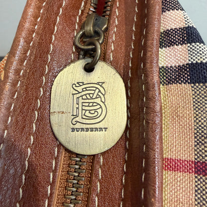 8809 BURBERRY Check Canvas Shoulder Tote