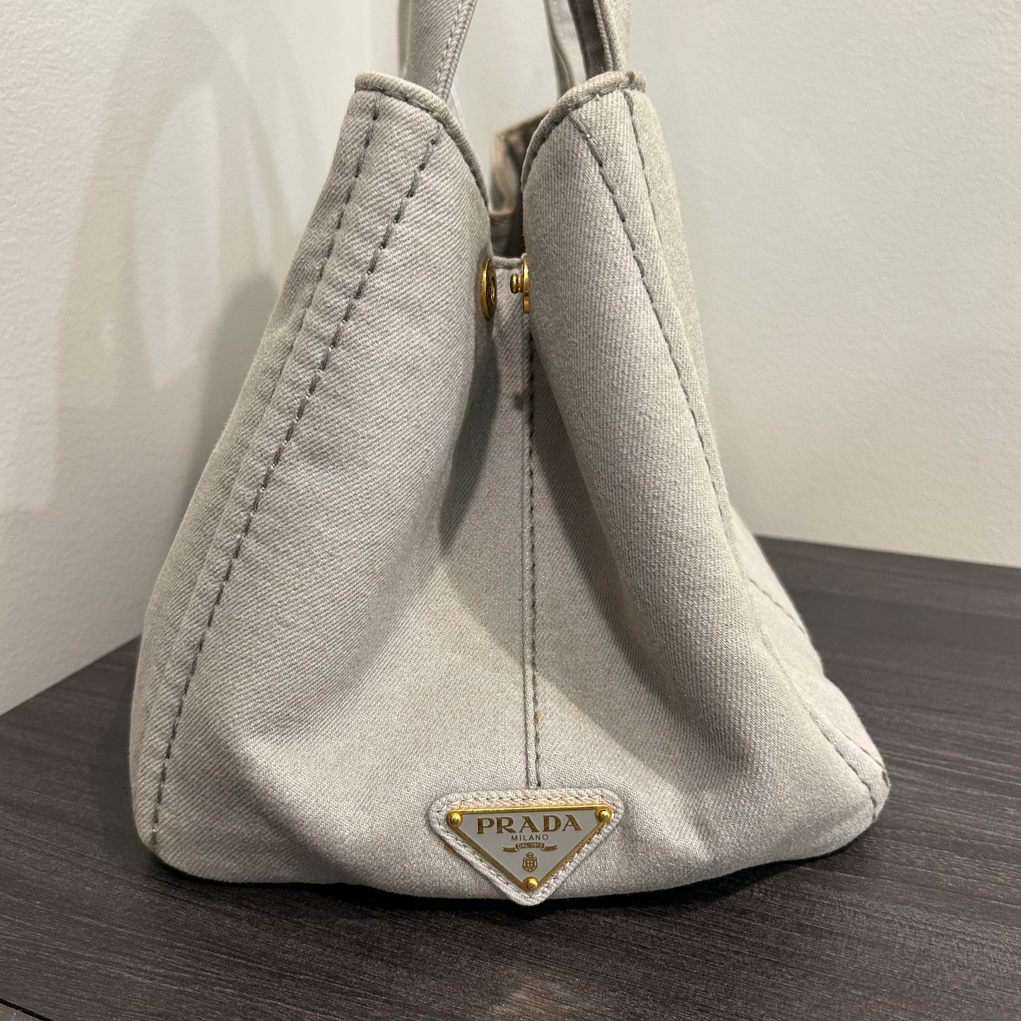 CLEARANCE #817 PRADA Canapa Tote Medium - Grey