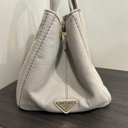 CLEARANCE #817 PRADA Canapa Tote Medium - Grey